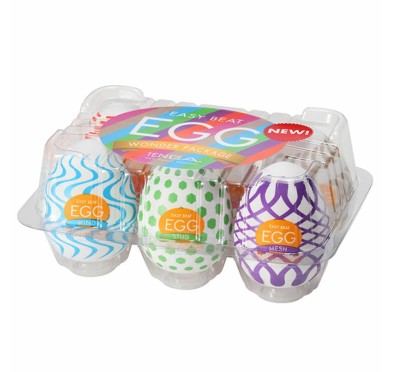 Zestaw sześciu masturbatorów - Tenga Egg Wonder 6 Styles Pack